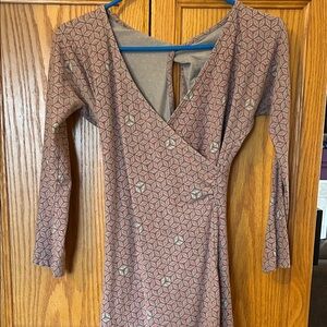 Patagonia Long Sleeve Rose Geometric Wrap-Style Dress